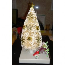 Елочка настольная белая с подсветкой