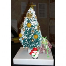 Елочка настольная зеленая c подсветкой